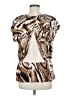 XOXO Animal Print Brown Short Sleeve Blouse Size M - photo 2