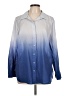 Talbots 100% Cotton Color Block Blue Long Sleeve Blouse Size 12 - photo 1