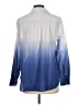 Talbots 100% Cotton Color Block Blue Long Sleeve Blouse Size 12 - photo 2