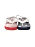 Cat & Jack Stripes White Red Flip Flops Size 7 - 8 Kids - photo 2