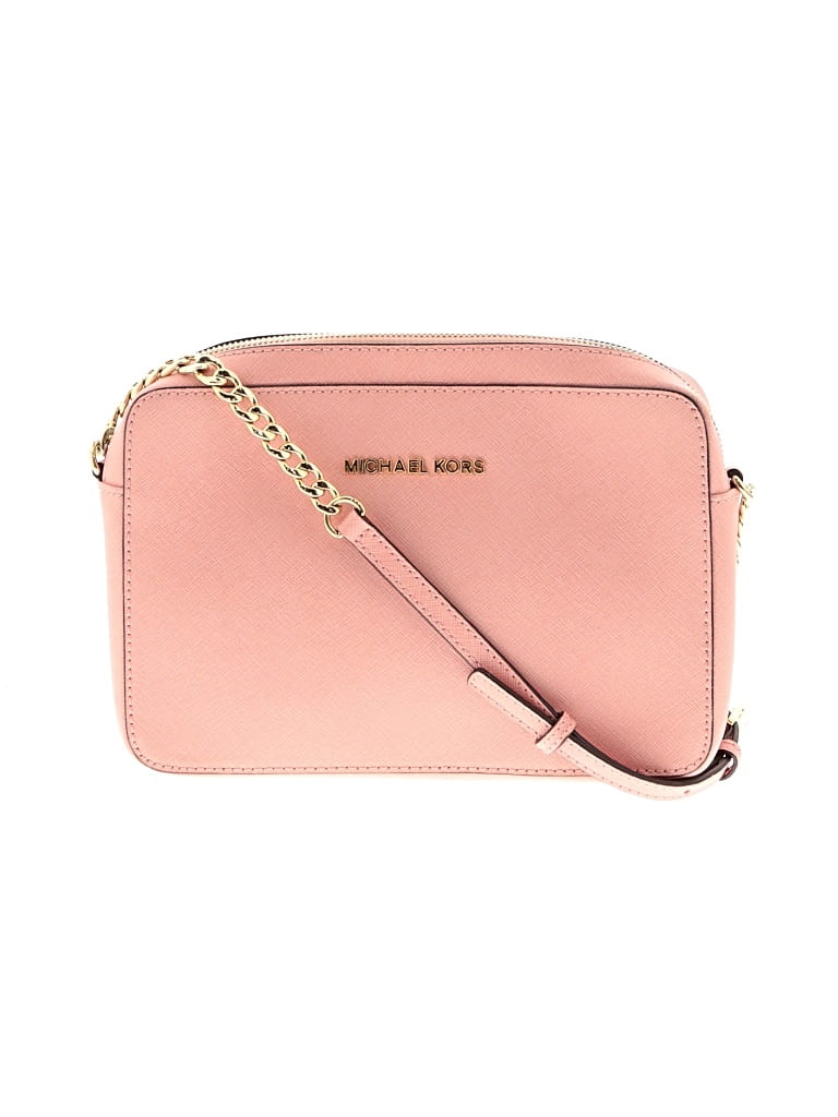 MICHAEL Michael Kors Leather Crossbody Bag: Pink Bags