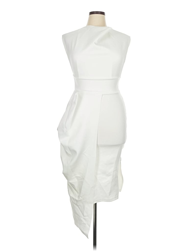 Pre-owned Chicme Cocktail Dress In White