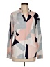 Ecowish 100% Polyester Color Block Gray Long Sleeve Blouse Size M - photo 1