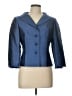 Teri Jon by Rickie Freeman Blue Silk Blazer Size 10 - photo 1