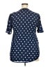 Ember 100% Polyester Polka Dots Blue Short Sleeve Blouse Size 3X - photo 2