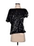 Anna-kaci 100% Polyester Black Short Sleeve Top Size S - photo 1