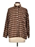 Assorted Brands Houndstooth Brown Long Sleeve Button-Down Shirt Size L - photo 1