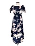 Meaneor Floral Blue Casual Dress Size S - photo 2