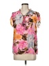 Unbranded 100% Polyester Floral Pink Short Sleeve Blouse Size M - photo 1