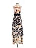 Macy's 100% Polyester Print Multi Color Brown Cocktail Dress Size 2 - photo 1