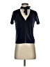 Madewell Blue Black Short Sleeve Blouse Size XS - photo 1
