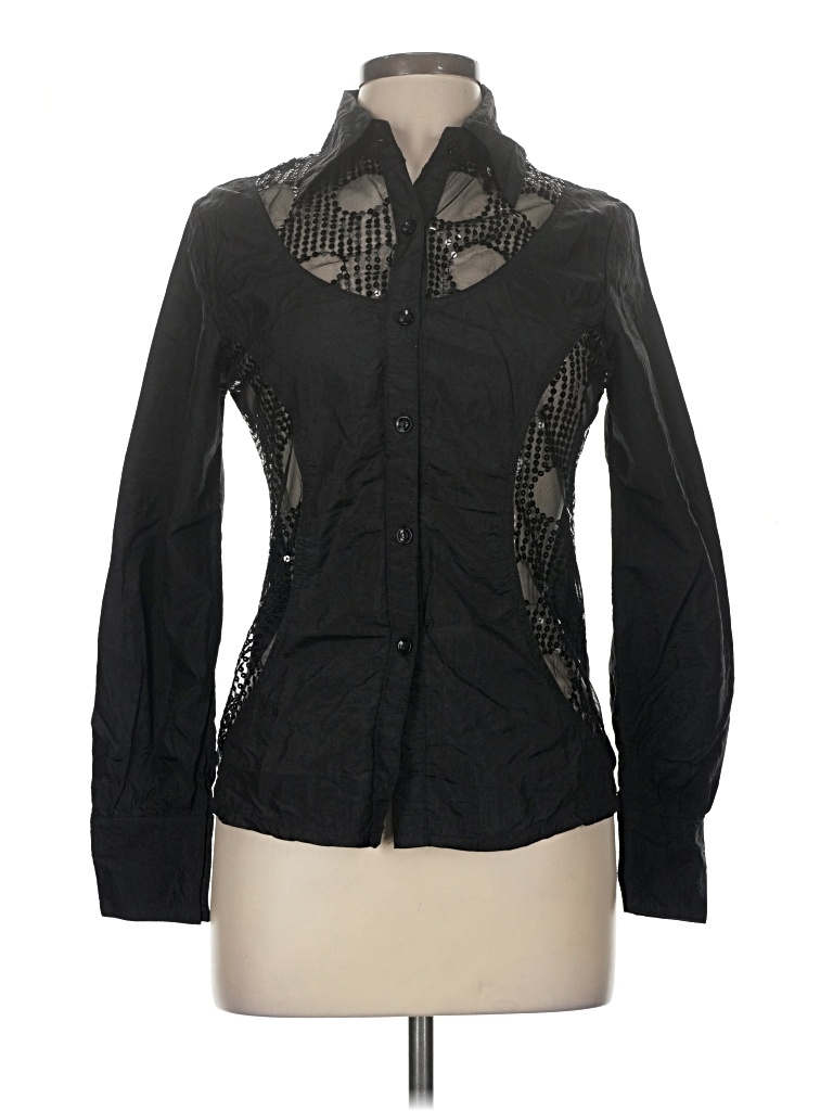 Pre-owned Assorted Brands Long Sleeve Blouse In Black