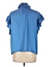 Koch 100% Polyester Blue Short Sleeve Blouse Size L - photo 2