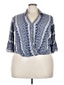 Unique Spectrum Blue 3/4 Sleeve Blouse Size 2X - photo 1