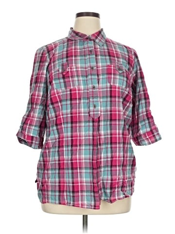 Maurices 3/4 Sleeve Button-Down Shirt (view 1)