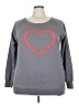 Instant Message Hearts Gray Sweatshirt Size 3X - photo 1
