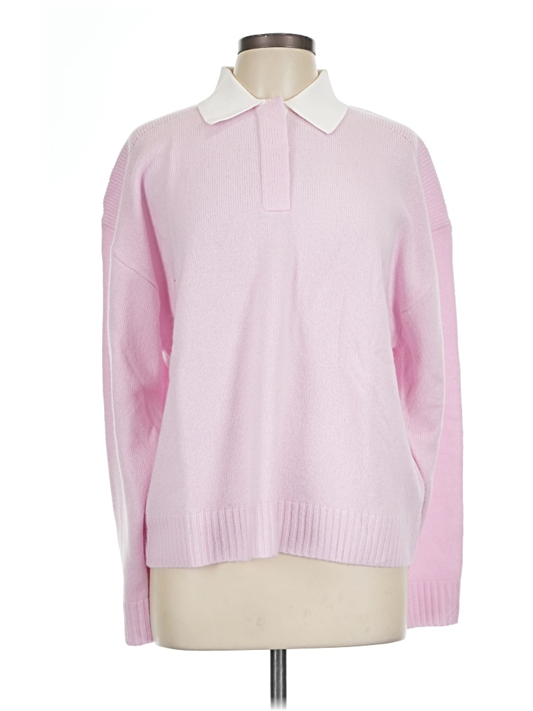 Pre-owned Jcrew Long Sleeve Top Pink Collared Neckline Tops