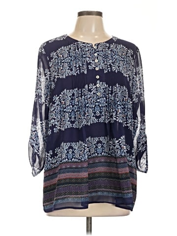 Pale Sky 3/4 Sleeve Blouse (view 1)