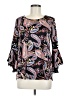 Stem & Vine Black 3/4 Sleeve Blouse Size M - photo 1