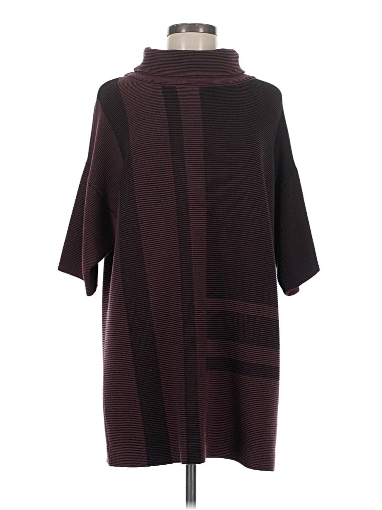 Pre-owned Ming Wang Poncho In Burgundy