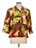 Silkland 100% Silk Tropical Brown Silk Blazer Size 10 - photo 1
