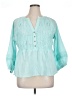 Kaktus 100% Cotton Teal 3/4 Sleeve Blouse Size 0X (estimated) - photo 1