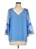 Apt. 9 100% Polyester Blue 3/4 Sleeve T-Shirt Size L - photo 1