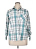 Croft & Barrow Plaid Teal 3/4 Sleeve Button-Down Shirt Size XL - photo 1