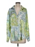 Zara 100% Polyester Paisley Green Long Sleeve Blouse Size S - photo 1