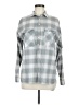 Old Navy 100% Cotton Plaid Gray Long Sleeve Button-Down Shirt Size M - photo 1