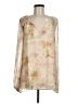 Sundance 100% Viscose Floral Tan Ivory Long Sleeve Blouse Size M - photo 1