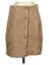 Dan Bee Solid Tan Faux Leather Skirt Size S - photo 1
