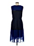 BCBGMAXAZRIA 100% Polyester Color Block Blue Cocktail Dress Size M - photo 2