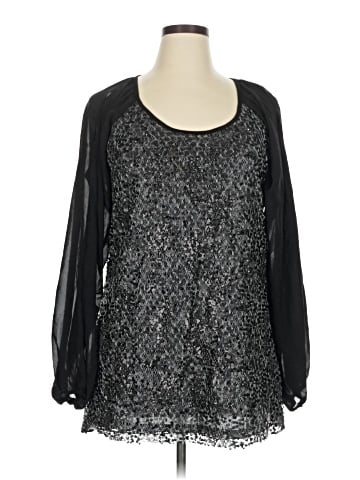 American Glamour by Badgley Mischka Long Sleeve Blouse (view 1)