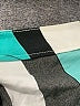 Shein Color Block Teal Long Sleeve Blouse Size 6 - photo 7