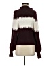 French Connection Chevron-herringbone Burgundy Turtleneck Sweater Size XS - photo 1