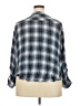Hazel 100% Rayon Plaid Blue 3/4 Sleeve Blouse Size 2X - photo 2