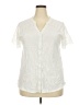 Shein 100% Cotton Ivory Short Sleeve Blouse Size XXL - photo 1