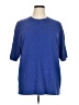 Unbranded Solid Blue Short Sleeve T-Shirt Size XL - photo 1