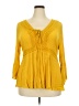 Torrid 100% Rayon Yellow 3/4 Sleeve Blouse Size 2X Plus (2) - photo 1