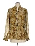 Coldwater Creek 100% Polyester Floral Gold Long Sleeve Blouse Size S - photo 1