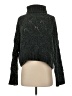 Pol 100% Polyester Tweed Green Turtleneck Sweater Size S - photo 1