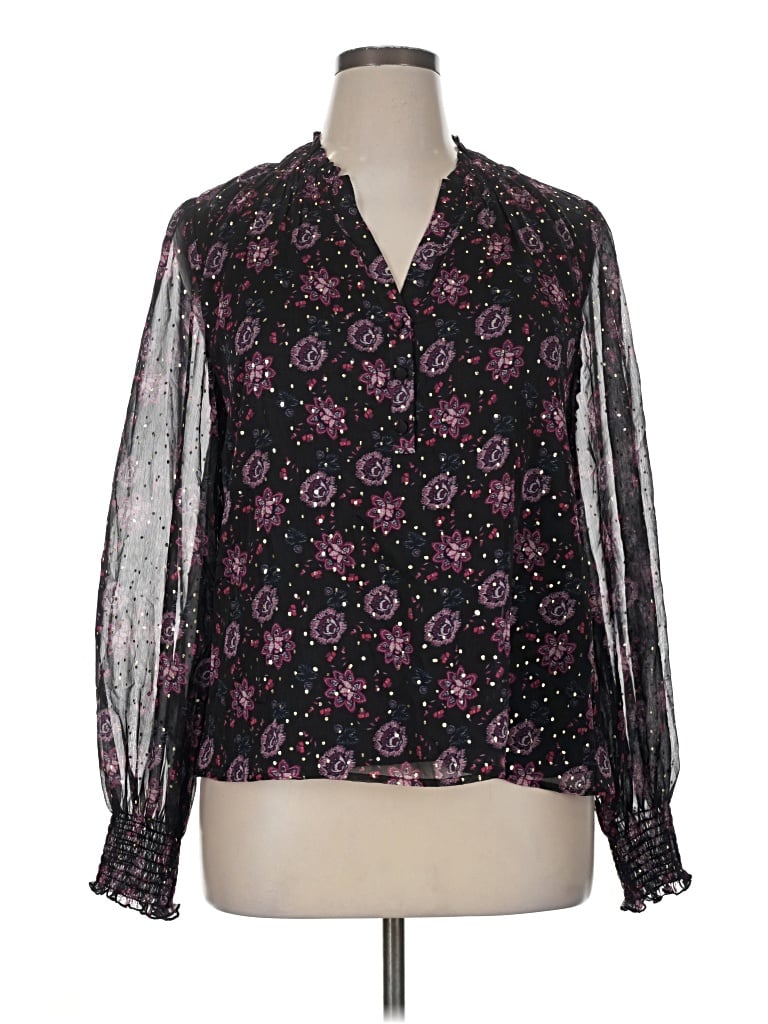 Pre-owned Koko + Mason Long Sleeve Blouse In Black