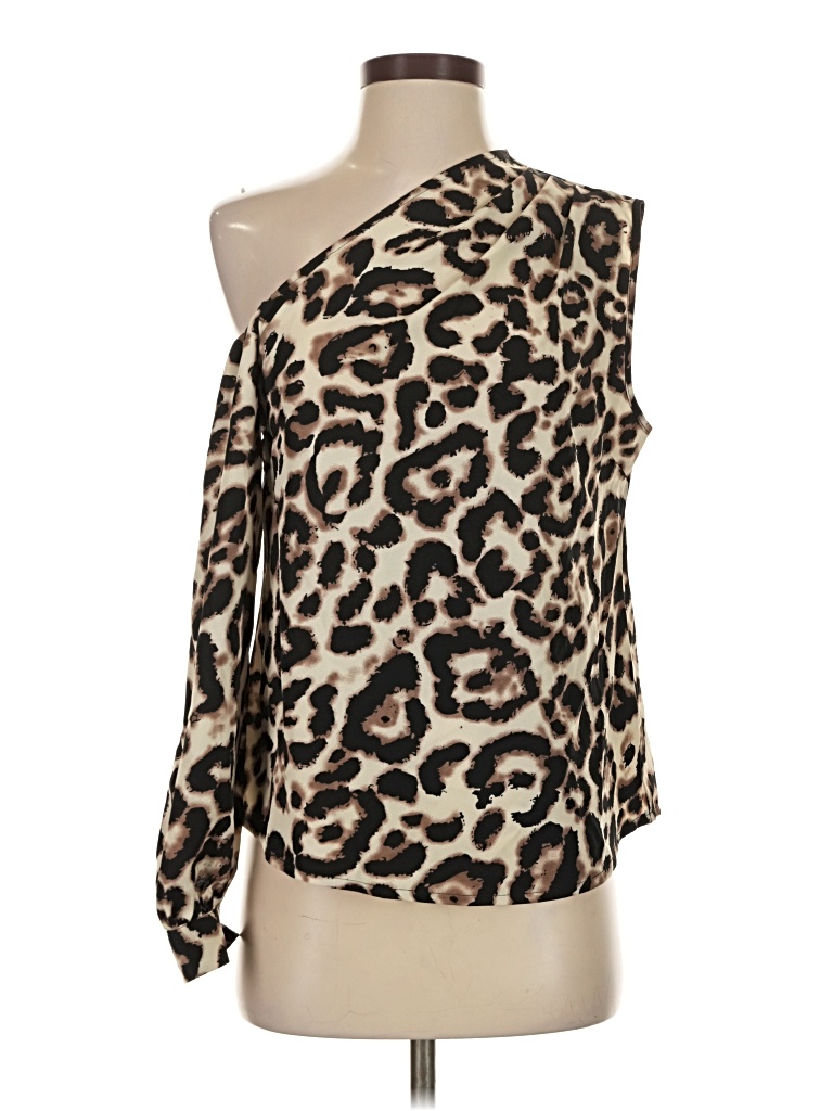 Pre-owned Shein Long Sleeve Blouse In Brown