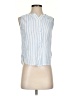 Ann Taylor LOFT 100% Rayon Blue Sleeveless Button-Down Shirt Size XXS - photo 1