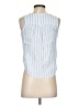 Ann Taylor LOFT 100% Rayon Blue Sleeveless Button-Down Shirt Size XXS - photo 2