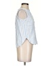 Ann Taylor LOFT 100% Rayon Blue Sleeveless Button-Down Shirt Size XXS - photo 4