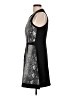Rebecca Taylor Graphic Silver Cocktail Dress Size 10 - photo 5