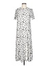 Assorted Brands Polka Dots White Silver Casual Dress Size 10 - photo 1