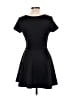 Beware! Solid Black Casual Dress Size L - photo 2